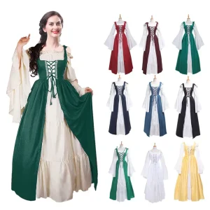 Women’s Medieval Victorian Princess Cosplay Dress for Carnival Parties