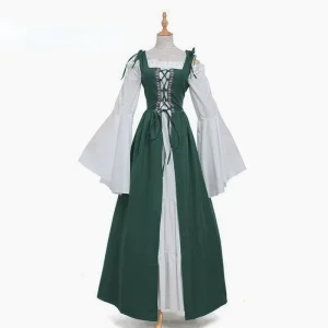 Women’s Medieval Victorian Princess Cosplay Dress for Halloween Carnival Parties