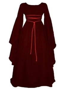 Women’s Medieval Witch Maxi Dress Vampire Bride Cosplay Costume