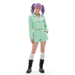 Women’s Mint Green Blazer and Shorts Suit Two-Piece K-Pop Performance Costume