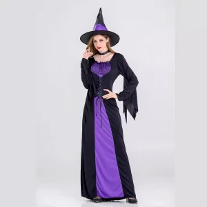Women’s Purple Long Wicked Witch Costume Dress