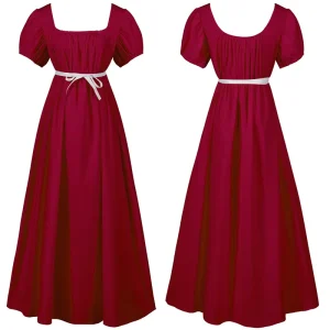 Women’s Regency Victorian Dress Empire Waist Cosplay Gown