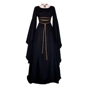 Women’s Renaissance Medieval Long-Sleeve Polyester Dress Costume