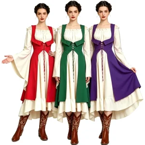 Women’s Renaissance Vintage Maid Dress Costume