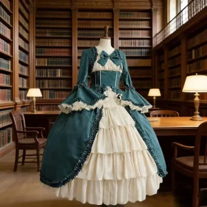 Women’s Royal Vintage Medieval Era TV & Movie Adult Halloween Bowknot Retro Gothiced Court Lolita Princess Dress