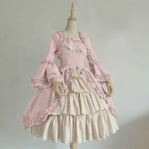 Women’s Royal Vintage Medieval Era TV & Movie Adult Halloween Bowknot Retro Gothiced Court Lolita Princess Dress Polyester