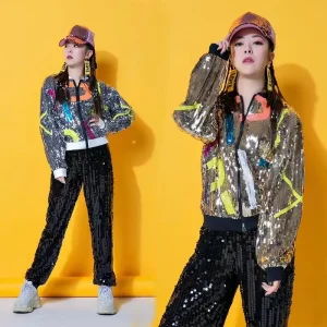 Women’s Sequin Coat Dress Jazz and Modern Dance Performance Costume