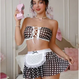 Women’s Split Maid Servant Uniform Lingerie Suit