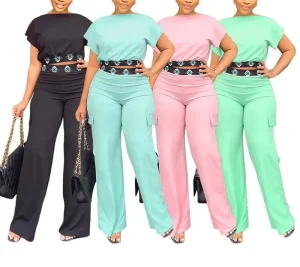 Women’s Spring Summer Casual Two Piece Set Loose Solid Color Short Sleeve Tops Shorts Suit Breathable Quick Dry Eco Friendly
