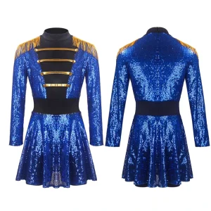 Women’s Steampunk Tassel Chains Sequin Performance Jacket Coat Jazz Circus Dancewear for Cosplay & Stage Shows