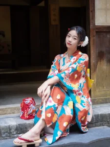 Women’s Traditional Japanese Furisode Yukata Kimono Photo Costume