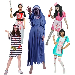 Women’s Vampire Witch Queen Zombie Halloween Cosplay Costume Dresses