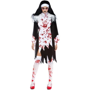 Women’s Vampire Zombie Bloody Nun Halloween Costume Dress
