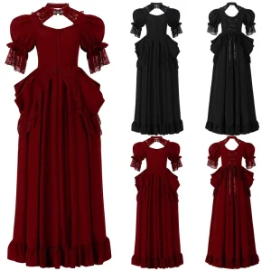 Women’s Vintage Court Style Dress Noble Evening Gown Performance & Dance Costume