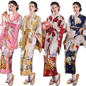Women’s Vintage Japanese Kimono Robe Costume Set