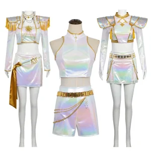 Women’s Witch Hunting Group Cosplay Suit Mirazoy Rumi Song White Performance Outfit Halloween Stage Uniform