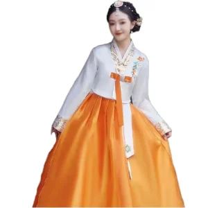 Women’s Yanji Korean Hanbok Court Dress Set for Dance Performances