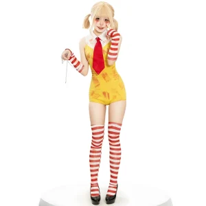 Women’s Yellow Clown Dress Costume for Stage Performance, Masquerade and Halloween