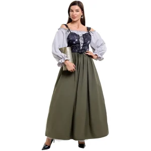 Womens’s Medieval Renaissance Costume Cosplay Over Dress Victorian Dresses Gown Scottish Clothing