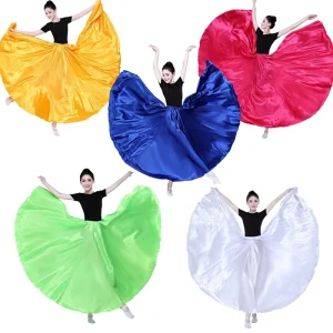 Xinjiang Ethnic Minority Classical Dance Costume Big Hemline Beaded Anti-Wrinkle Empire Waist Training Skirt