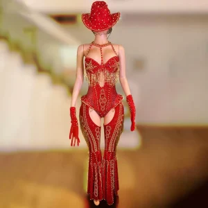 Y4647 Women Black Singer Dance Stage Show Club Bar DJ Birthday Party Evening Celebrate Outfit Performance Costume Set