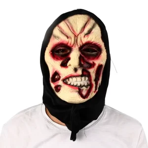 Zombie Latex Full Face Mask with Hood for Halloween Party Costume