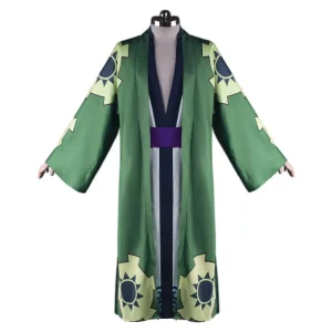 Zoro Roronoa Cosplay Costume Japanese Style Kimono Yukata with Cloak Polyester Adult Unisex