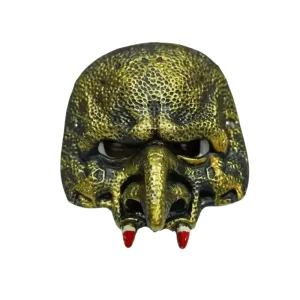 antique gold demon half face mask creepy fangs witch mask halloween cosplay masquerade carnival party costume mask